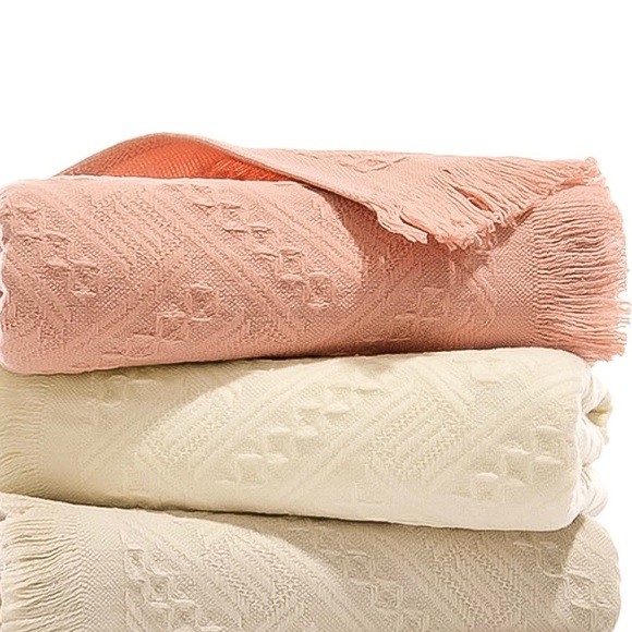 Pink Fringe Boho Urban Hand Bath Towel - Picture 2 of 4